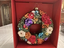New John Derian for Target 2025 Wreath Glass Ornament Christmas Holiday in Box