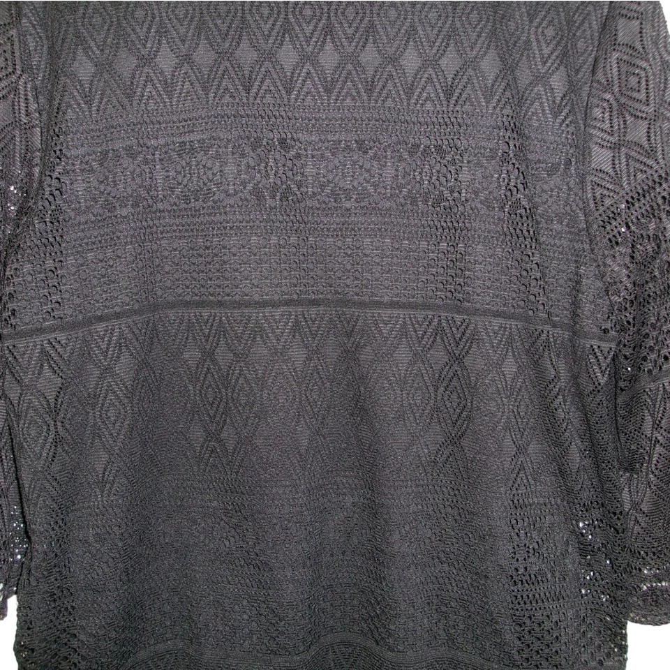 Top Dana Buchman negro de encaje manga campana para mujer XL Foto 4 de 4