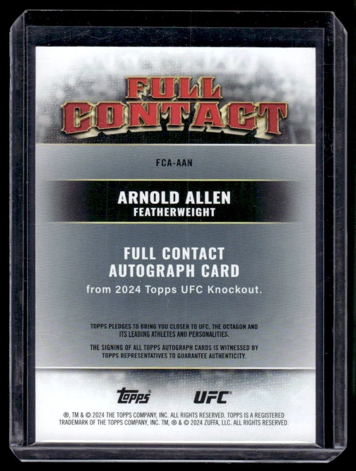 2024 Topps UFC Full Contact Arnold Allen Auto #FCA-AAN - Image 2 of 2
