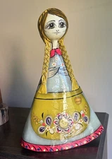 Vintage Signed Sermel Tonala Jal Mexico Papier Mache Folk Art Doll