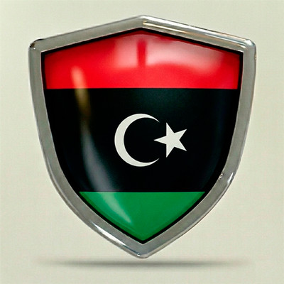 3D Domed Libya Flag Car Sticker Resin Libyan Emblem Badge Decal Gel Laptop Phone