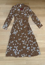 Max Mara Studio Seidenkleid gemustert braun Gr.34/36 Neu