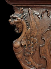 VALENTINO PANCIERA BESAREL ANTIQUE FINEST CARVED GRIFFIN SGABELLO ITALIAN CHAIR