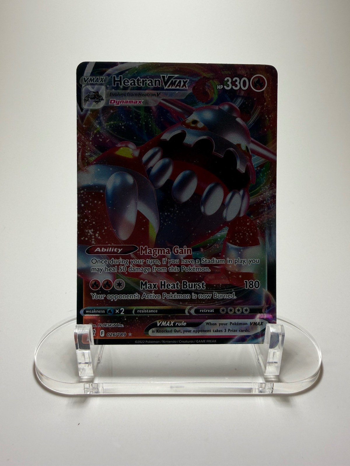 Heatran VMAX 026/189 Holo VMAX Rare Astral Radiance Pokemon Near Mint
