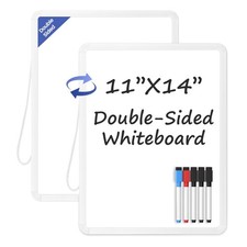 Small Whiteboard 11x14 with 5 Markers, Hanging Dry Erase Board