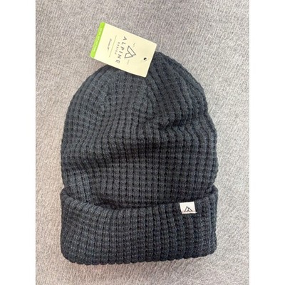 Alpine Design Womens Slouchy Waffle Beanie Black Knit Winter Hat ADWA3000 NEW