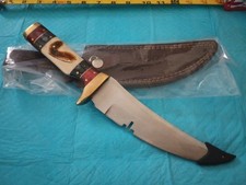12 " Hand Forged Bowie Knife With Leather Sheath