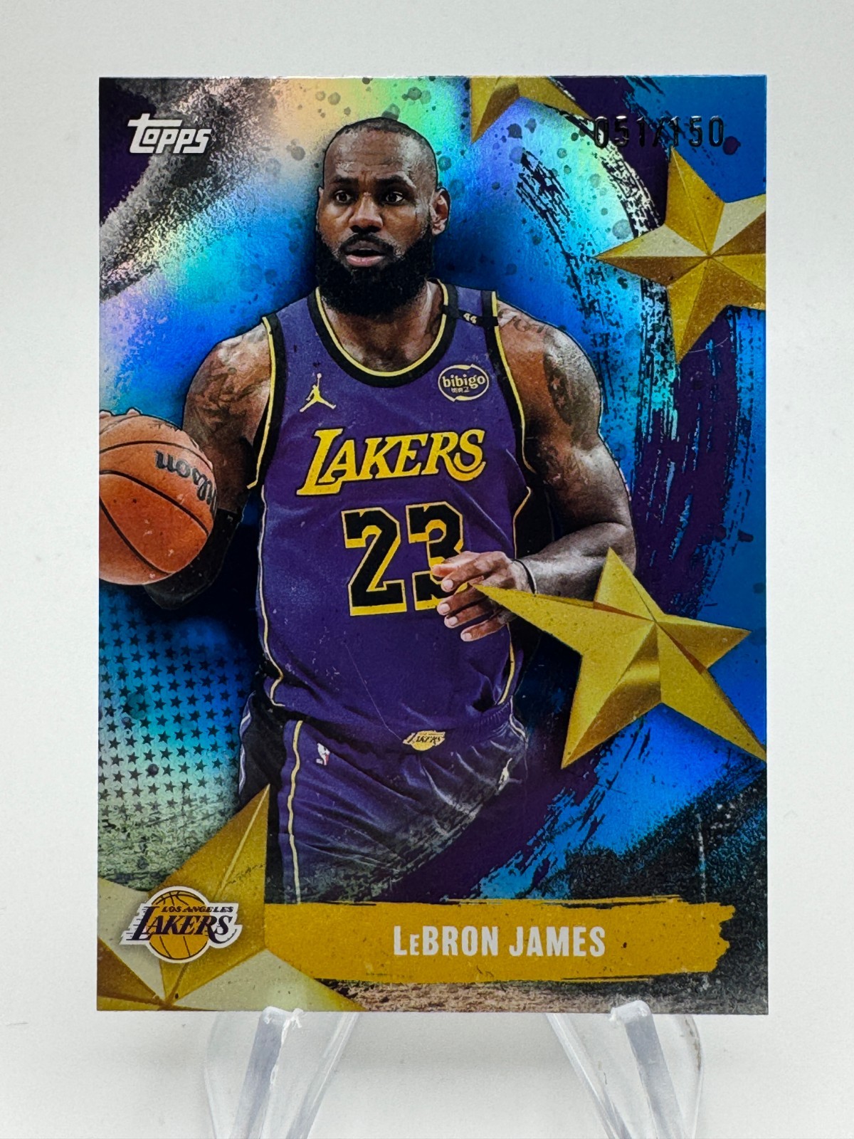 2025-26 Topps Flagship LEBRON JAMES Stars of the NBA Blue Foil /150 #SA6 Lakers