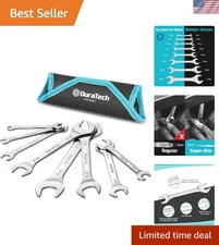 Open End Wrench Set Metric 8pcs Super Thin Chrome Plated Multiple Sizes