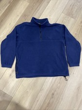 Eddie Bauer EBTek Pullover Fleece 1/4 Zip Sweatshirt Mens Tall Large Blue