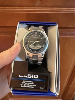 Casio Telememo 30 Analog/Digital Quartz LED 50m WR Silver SS Bracelet