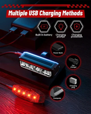 VirtuDrill EOS610 Fahrradlicht Set – 2000 Lumen LED Frontlicht, StVZO, IPX5 wass