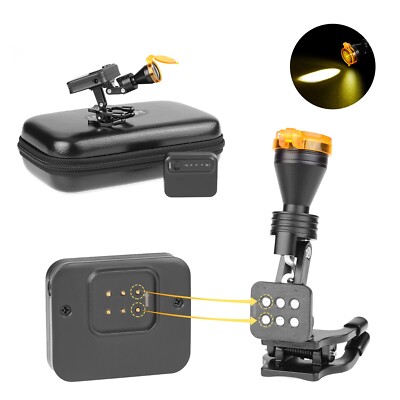 5W LED Wireless Dental Medical Clip-on Head Light with Filter and 2 Batteries US