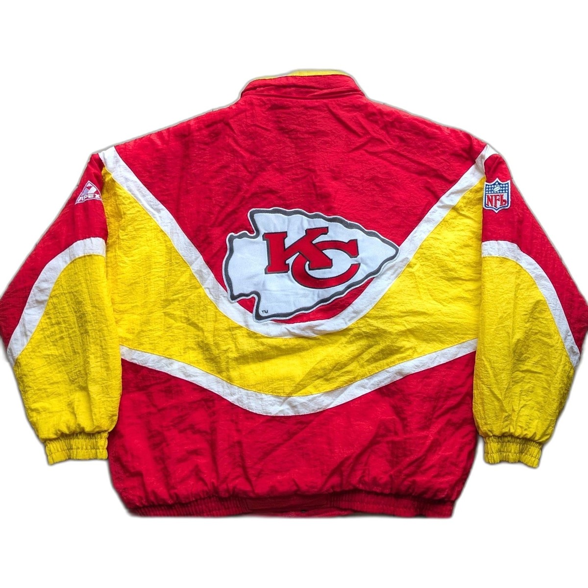 Kansas Chiefs 90s APEX puffer jacket MONTANA L red gold NFL