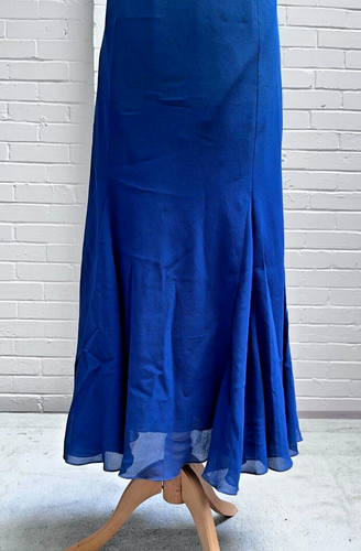 Women's, Glitz London, Dress, Blue Chiffon, Size UK 16, Lined, Sleeveless - Picture 7 of 10