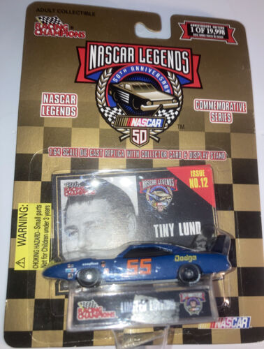 Tiny Lund NASCAR #55 DIE CAST REPLICA CAR 1:64 50TH ANNIVERSARY CARD + STAND - Picture 1 of 4
