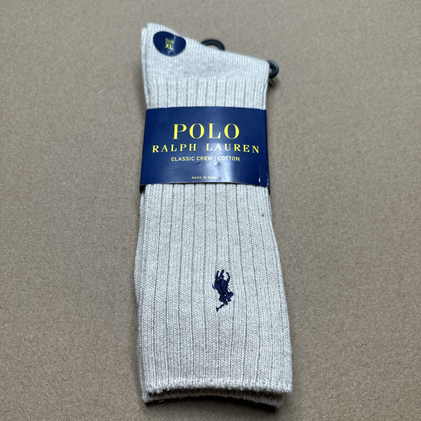 PONY Polo Ralph Lauren uomo classica cotone girocollo beige taglia XL 12 17