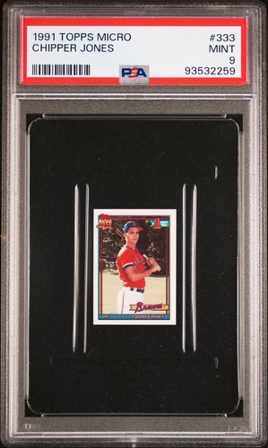1991 Topps Micro #333 Chipper Jones RC  PSA 9 MINT  HOF Braves Rookie