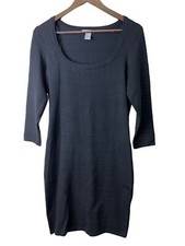 H&M Black Round Neck Ribbed Knit Sweater Dress Women's Size Medium