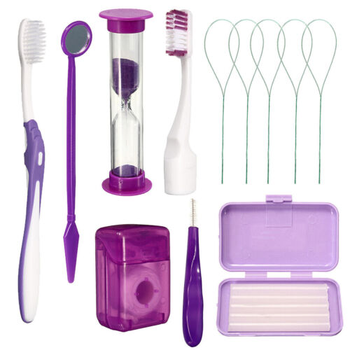 Outils de nettoyage dentaire orthodontique buccal soins dentaires interdentaires pour dents violet - Photo 1 sur 9