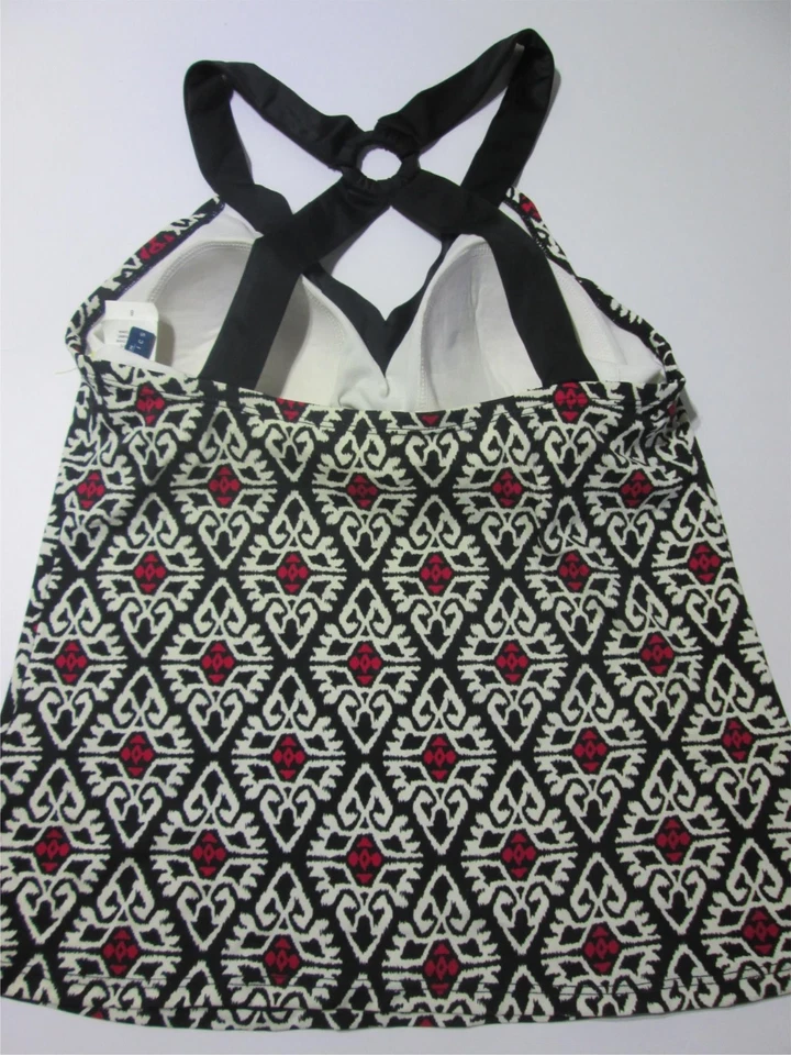 Traje de baño Jantzen para mujer talla 8 Tankini negro forrado inalámbrico espalda deportiva cachemira Foto 2 de 4