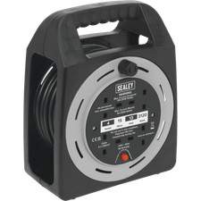 Image of Sealey 3 Socket Cable Extension Reel Box 240v 15m