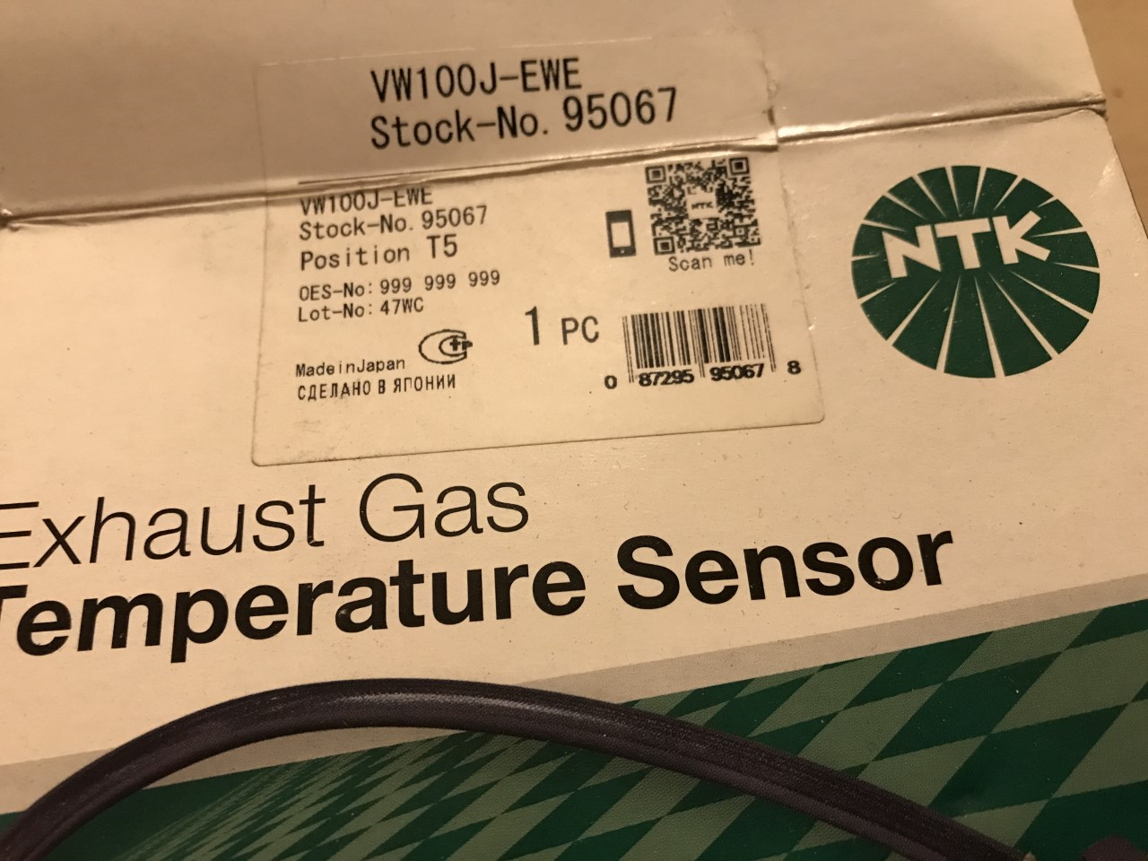 Exhaust Gas Temperature Sensor Skoda Octavia Superb Yeti Bettle