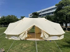 10 persons 23✖16.5ft Canvas Tent Bell Tent 4 Seasons Yurt Tent for Camping Party
