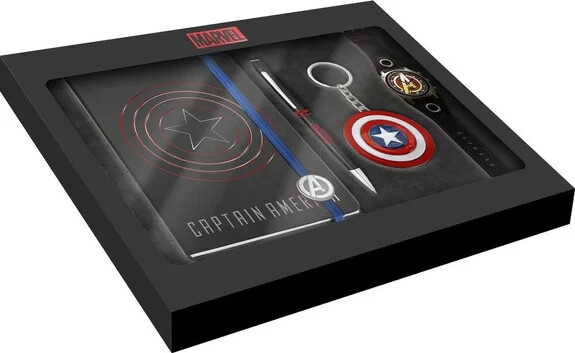 Coffret Marvel Captain America papeterie et montre pour s'organiser au collège
