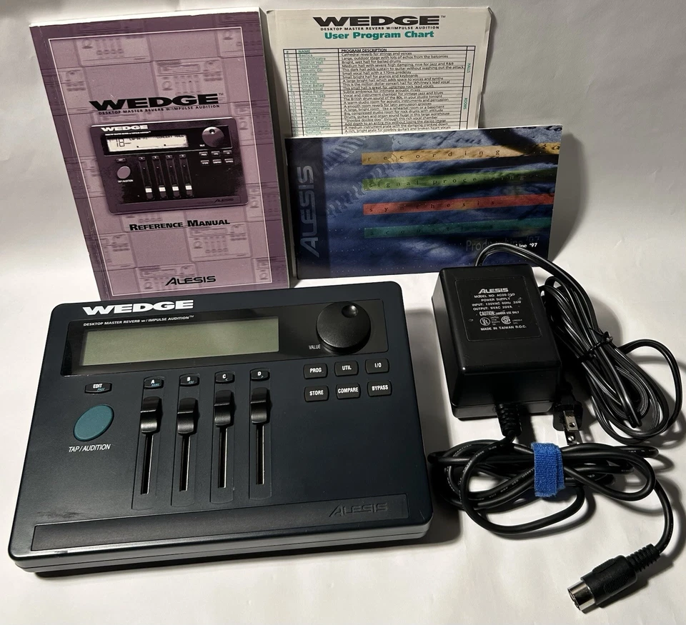 Alesis Wedge Desktop Master Reverb w / Impulse Audition Power Supply & Manual - Image 2 of 4
