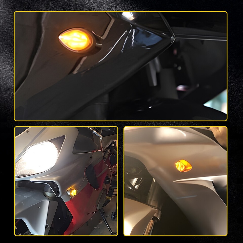 2004 - 2013 2X LED Flush Mount Front Turn Signals Light Honda CBR 600RR 1000RR 2004 - 2013 2X LED Flush Mount Front Turn Signals Light Honda CBR 600RR 1000RR