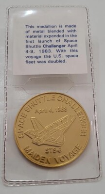 Space Shuttle Challenger Maiden Voyage Coin sts-6 April 4 1983 Port Canaveral Fl