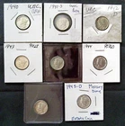 Lot - 8 UNC to Gem BU Mercury Silver Dimes, Dates/Mints As Shown in Description