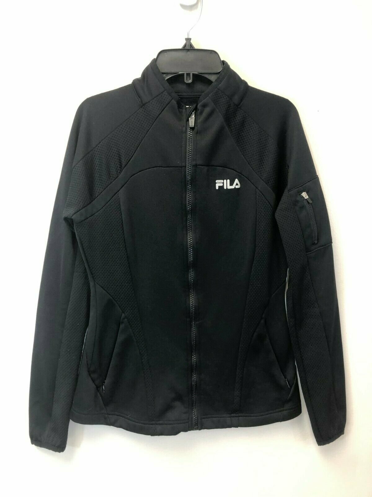 Giacca sportiva FILA donna nera full zip poliestere taglia XS extra small usata in ottime condizioni