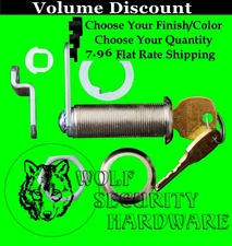 National Compx Cam Cabinet Lock 1 7/16 Length KEYED ALIKE Chrome Brass Antique 