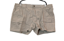 Red Head Mens Size 48 Taupe Beachcombe Flat Front Cotton Pockets Cargo Shorts