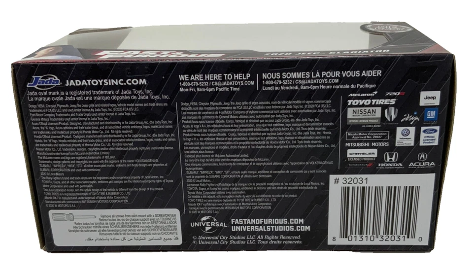 1:32 Scale JADA - Fast and Furious 9 - 2020 Jeep Gladiator Die Cast - Silver - Image 4 of 4