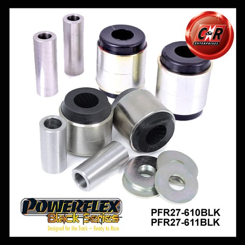 Powerflex Black Rr Low Arm Inner Frnt + Rr Bushes For Jaguar XF, XFR