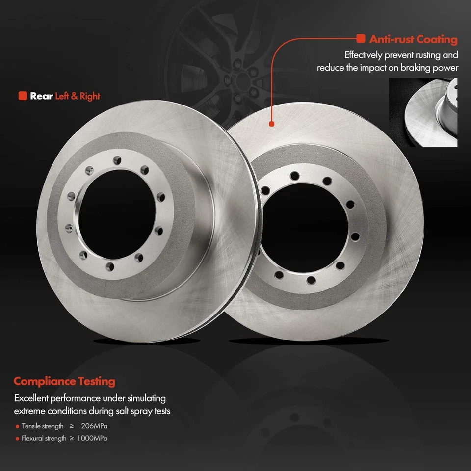 Rotor de disco trasero y pastilla de freno de cerámica para Ford F-450/550 Super Duty 2002 2003-2004 Foto 4 de 4