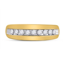 10kt Yellow Gold Mens Round Diamond Wedding Band Ring 1/2 Cttw Style 110082