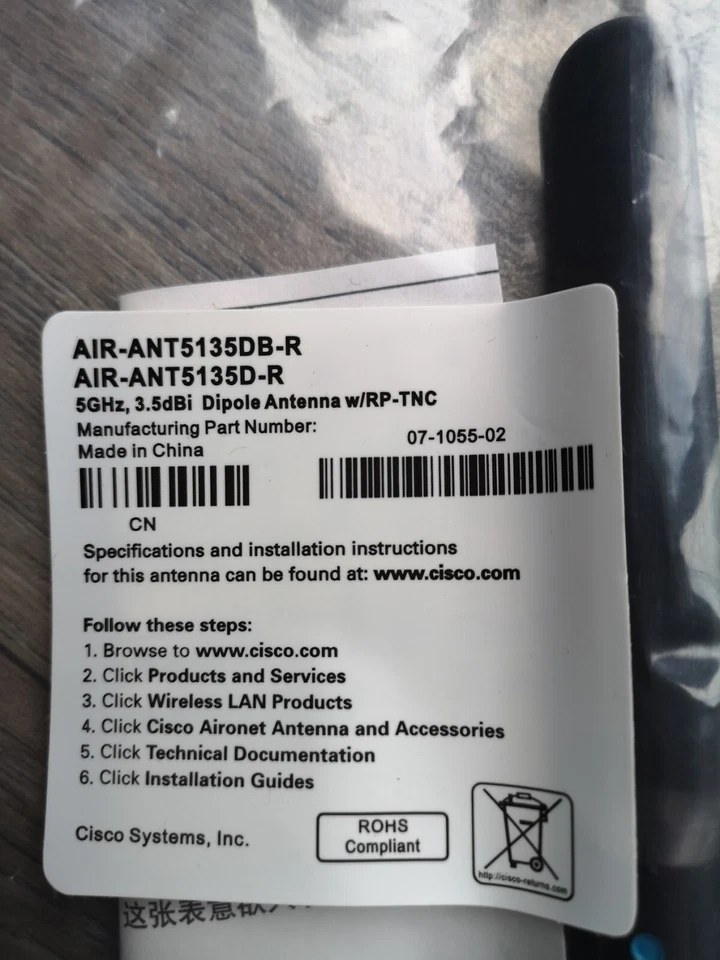 5 Cisco Aironet 5GHz Antenna 3.5dBi Omni-Directional Antenna Bundle - Image 3 of 4