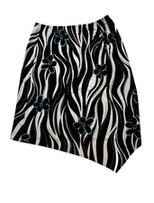 Vtg Y2K Apostrophe Stretch Skirt Sz M Floral Animal Asymmetrical Hem Grunge