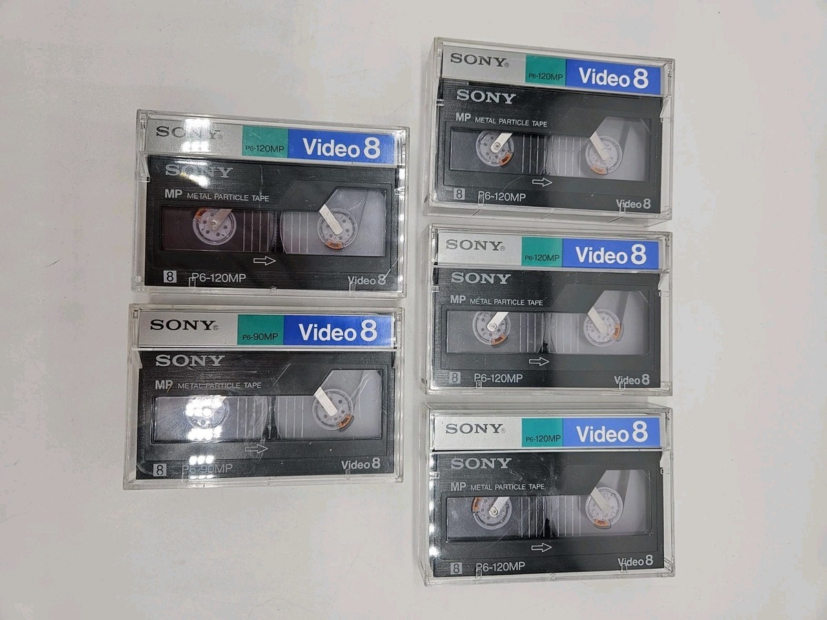 Lot of 4 USED Sony P6-120MP & 1 P6-90MP Cassette Tapes Video 8