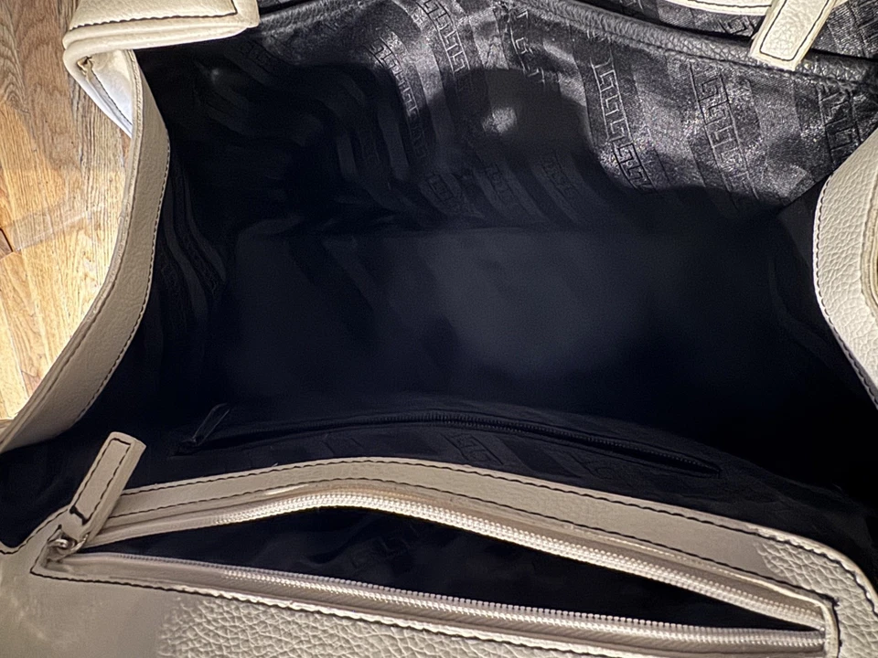 Bolsa tote de ombro TOD’S preta e branca couro pebble grande bolsa de mão ECU - Imagem 4 de 4