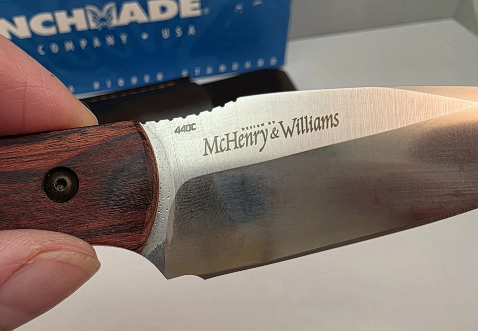 Benchmade 180 Outbounder con funda de cuero 440c hoja fija - Raro Nuevo en caja Foto 4 de 4