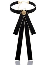 Bow Ties for Women, School Uniform Ties for Girls, Womens Skinny: Gold black