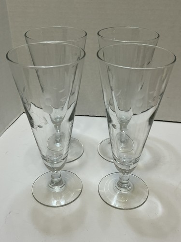 Vintage Princess House heritage crystal pilsner glasses #442 set of 4 hand cut - Picture 1 of 5