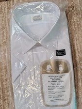 Vintage 1970s Sears Perma Prest White Dress Short Shirt Men's Size 16 Lynn