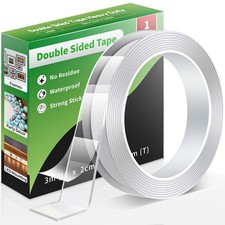 Euqvunn Doppelseitiges Klebeband 300cm x 2cm x 1mm Nano Klebestreifen Spurlos