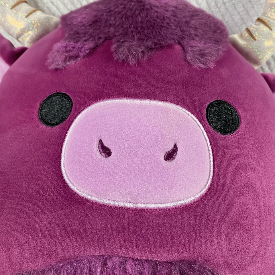 Kellytoy Squishmallows Purple Highland Cow Bull Plush Hearts Jazwares Large - Image 3 of 4